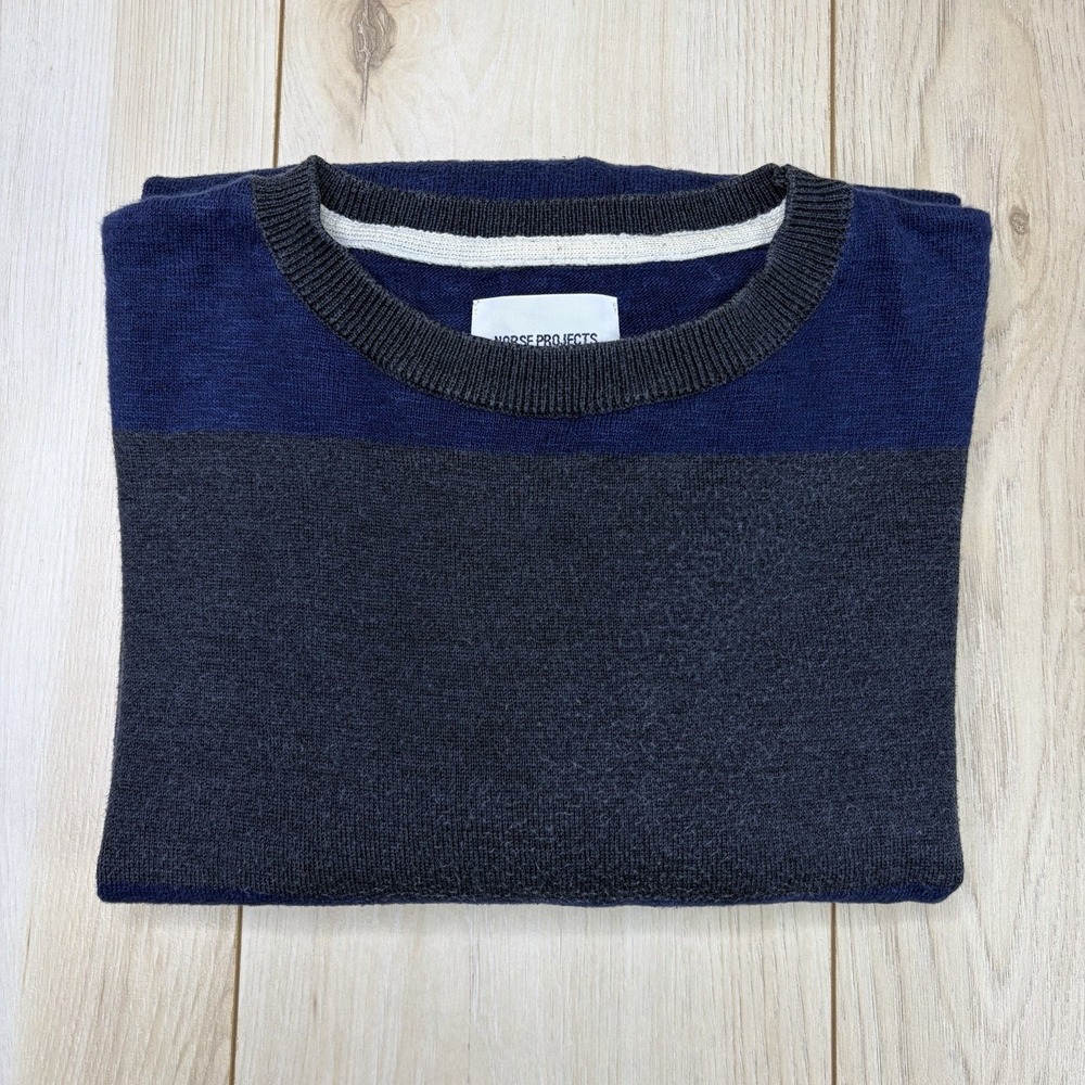 Norse Projects Siegfred Cotton Linen Wool Lightweight Knit Sweatshirt Mens Large